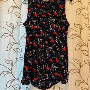 Floral dressy sleeveless top